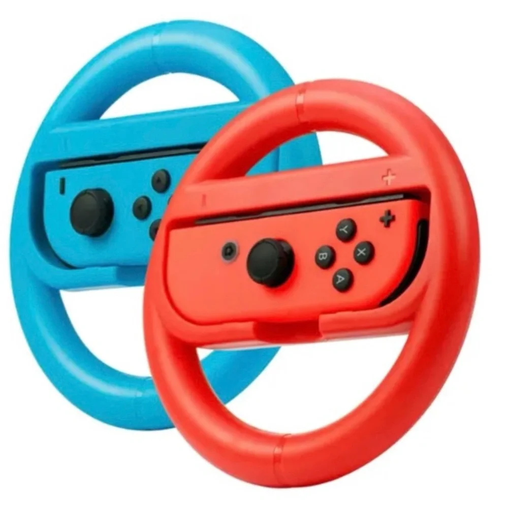 Rocketfish Joy Con Racing Steering Wheel 2 Pk. for Nintendo Switch Red/Blue- NWT